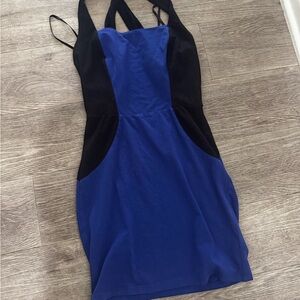 Guess Elegant Blue and Black Backless Dress